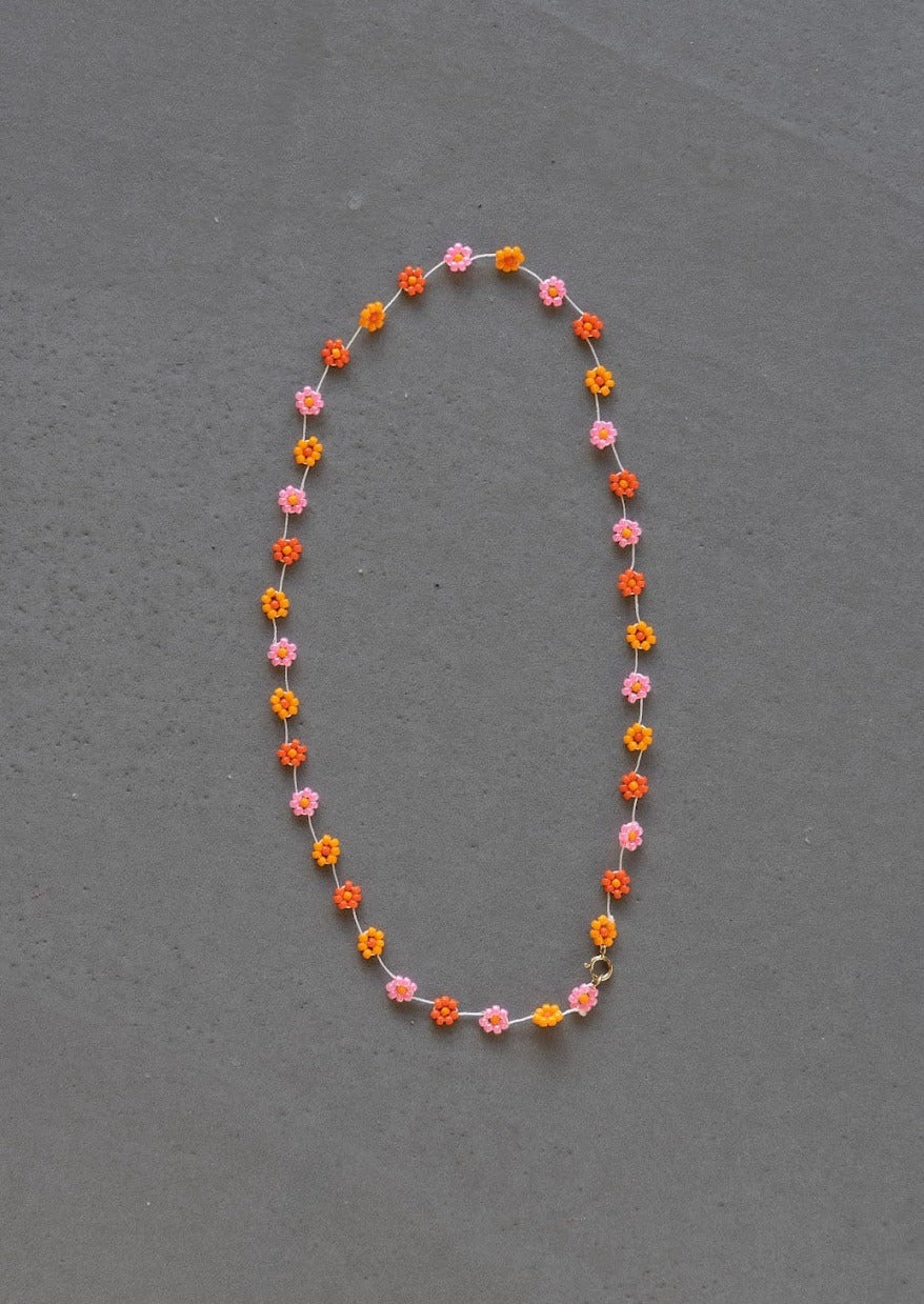 Fiori Necklace, Pink & Orange