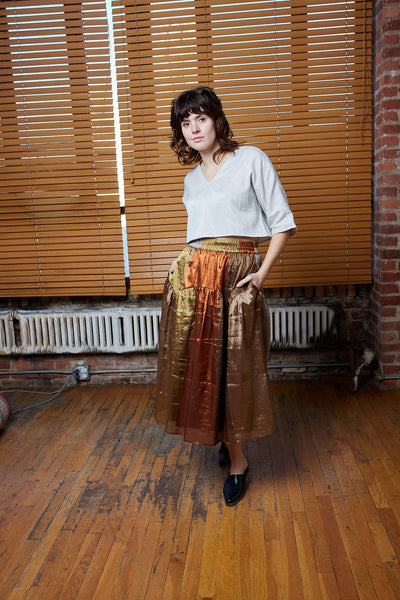 Mara Skirt, Metallic Stripe