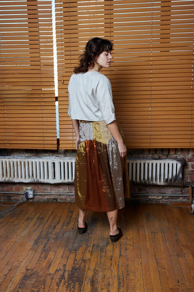 Mara Skirt, Metallic Stripe