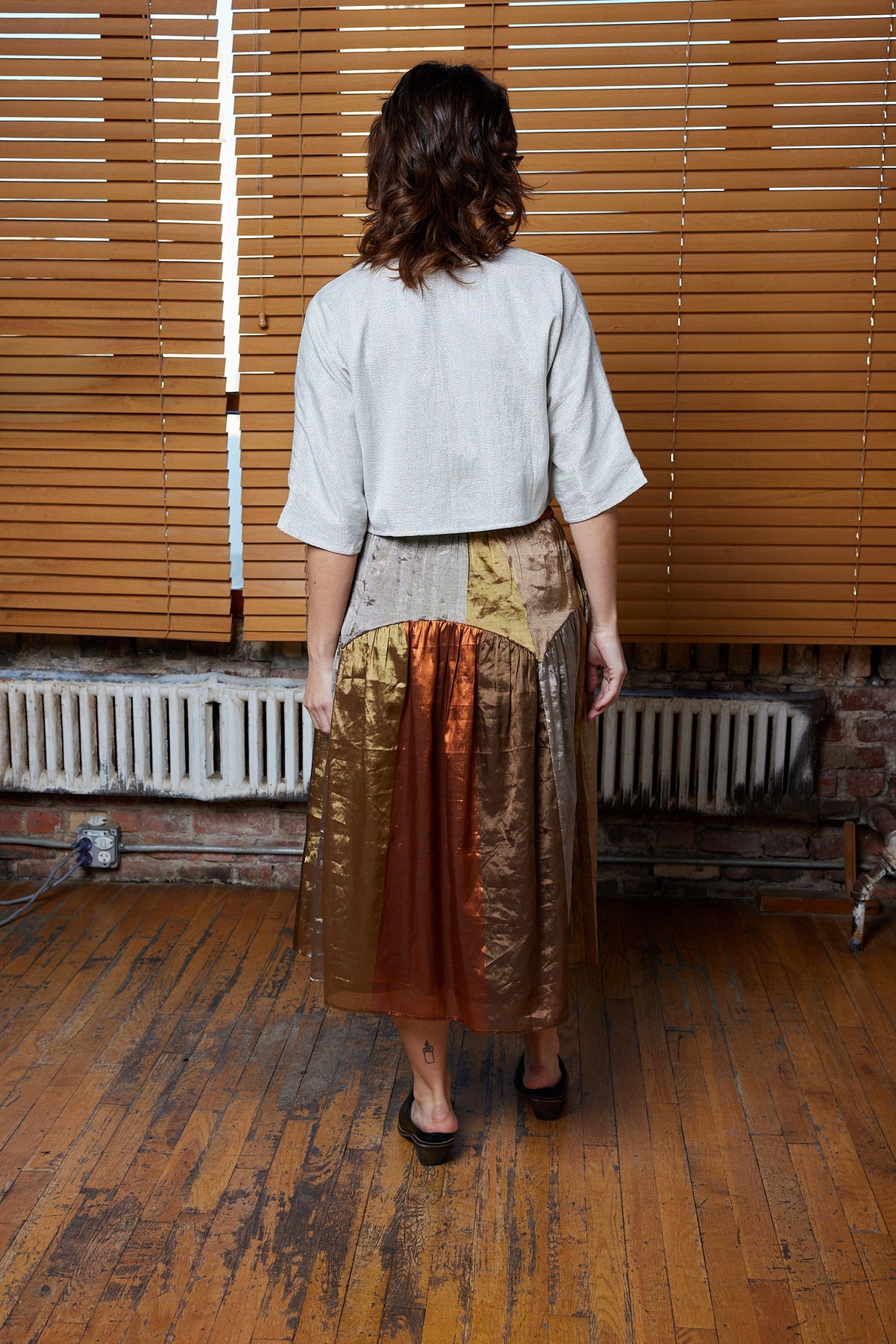 Mara Skirt, Metallic Stripe