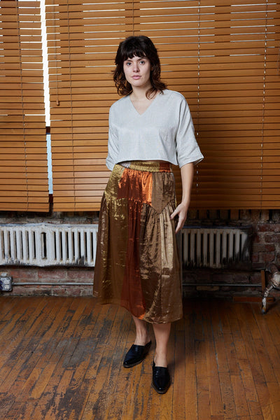 Mara Skirt, Metallic Stripe