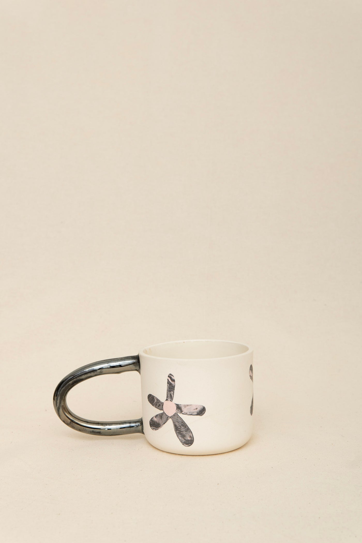 Pink/Black Flower Mug