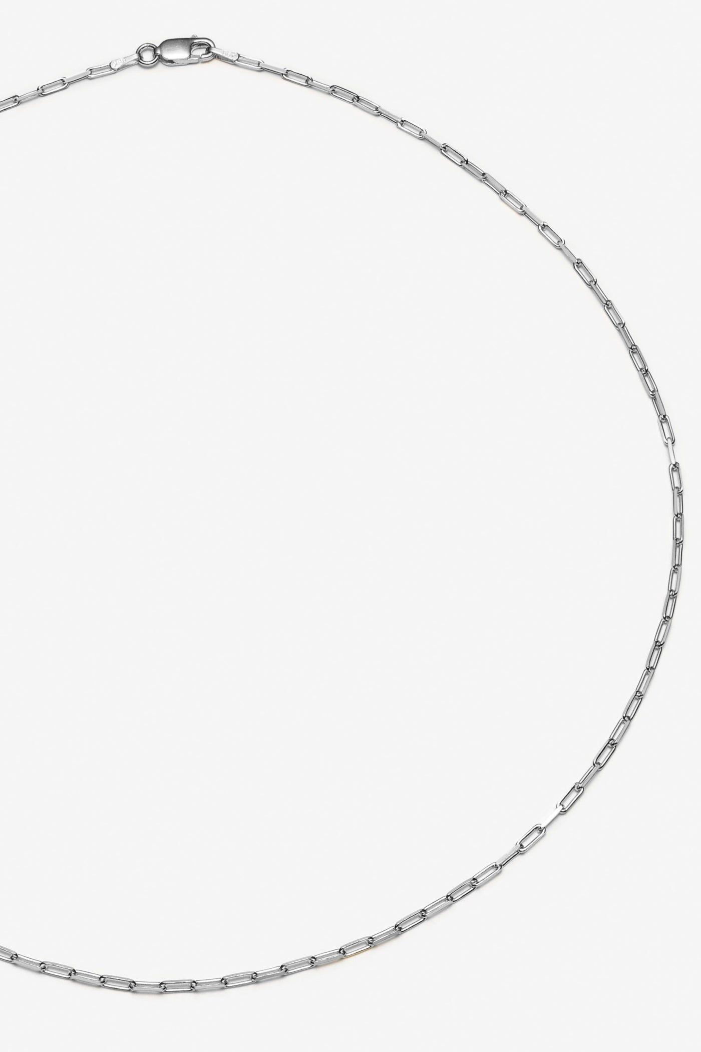 Mini Paperclip Chain Necklace, Silver