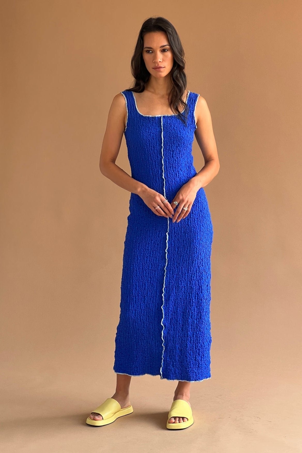 Muse Dress, Wavy Cobalt