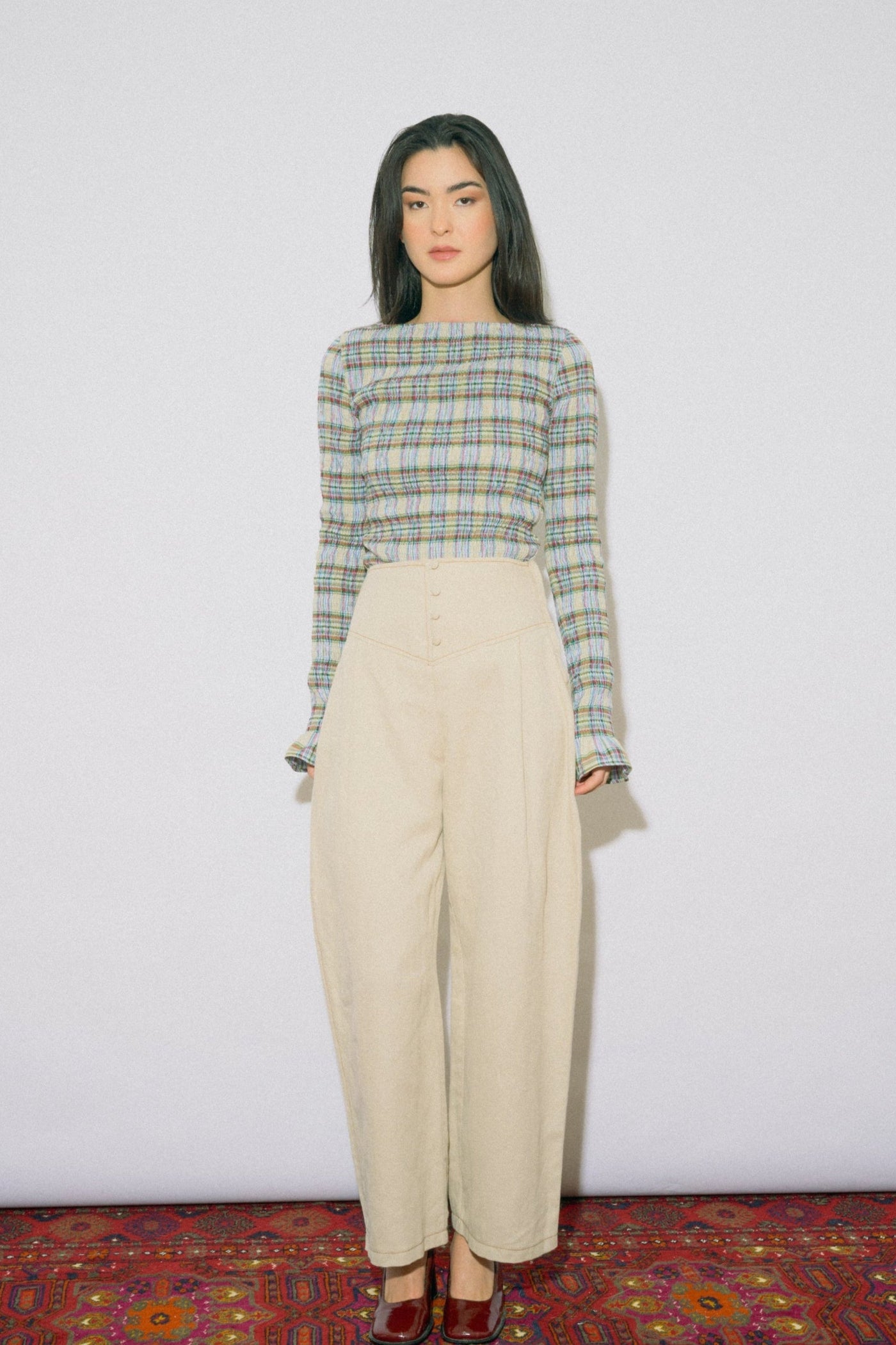 Lisa Top, Green Plaid