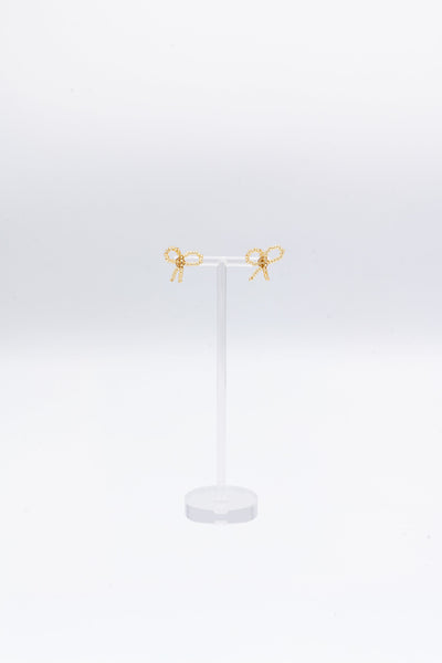 Piccolo Bow Earrings, Gold