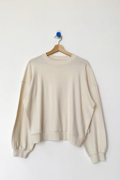 Pointelle Core Sweatshirt, Naturel