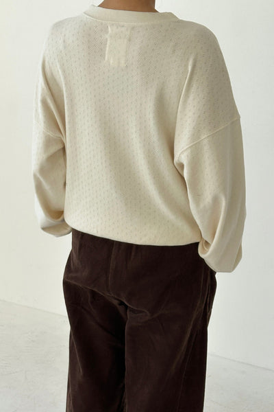 Pointelle Core Sweatshirt, Naturel
