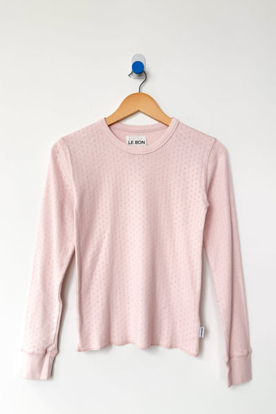 Pointelle Fundamental Tee, Baby Pink