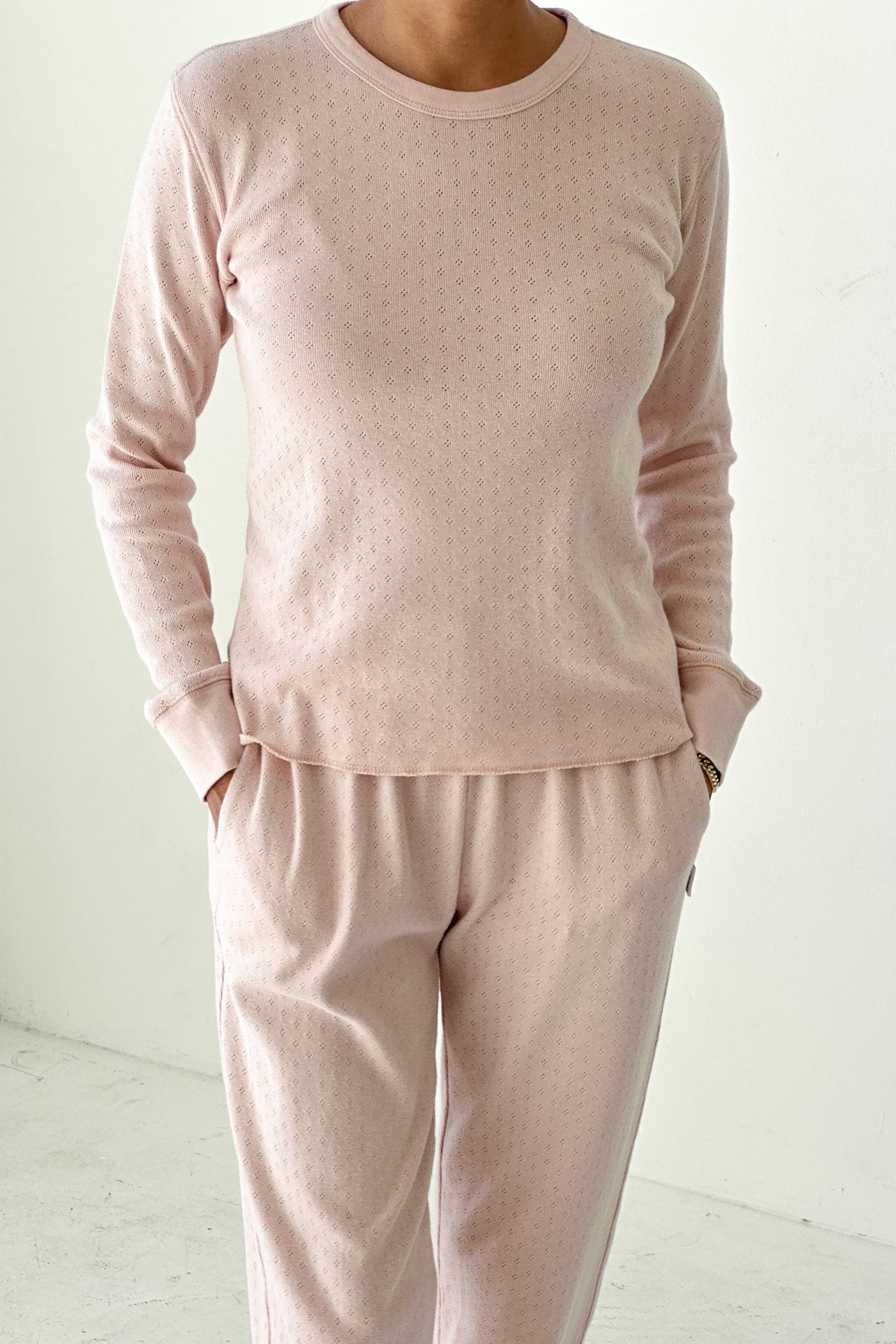 Pointelle Fundamental Tee, Baby Pink