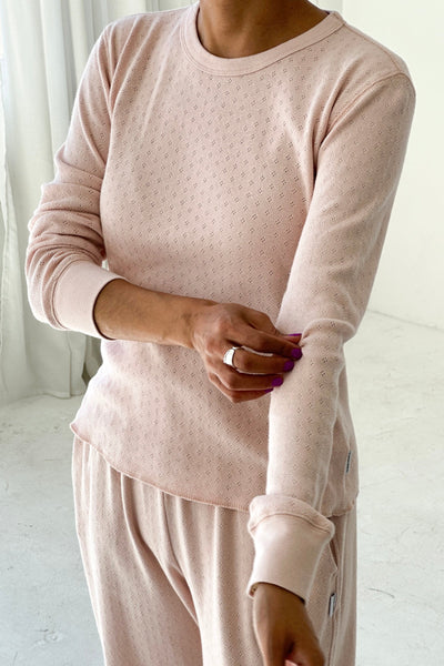 Pointelle Fundamental Tee, Baby Pink