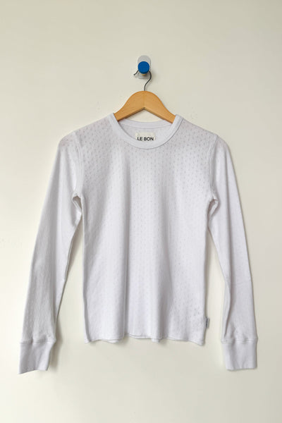 Pointelle Fundamental Tee, Snow White