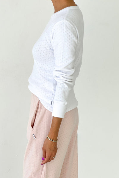 Pointelle Fundamental Tee, Snow White