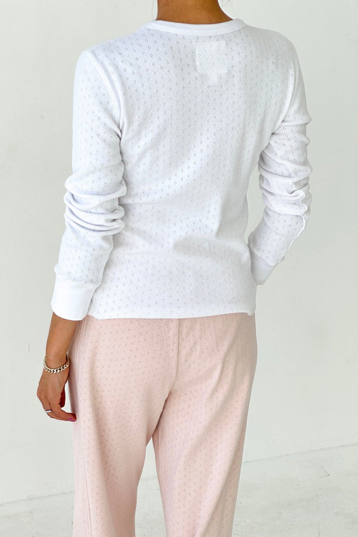 Pointelle Fundamental Tee, Snow White