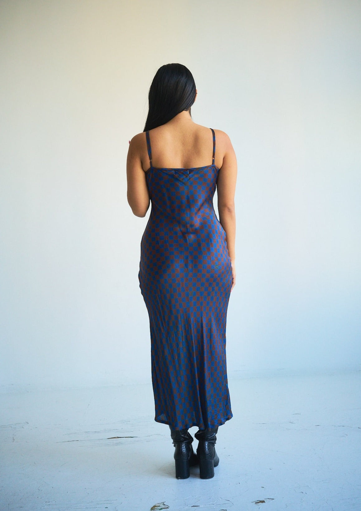 Frida Slip Dress, Quora Diamond Block Print