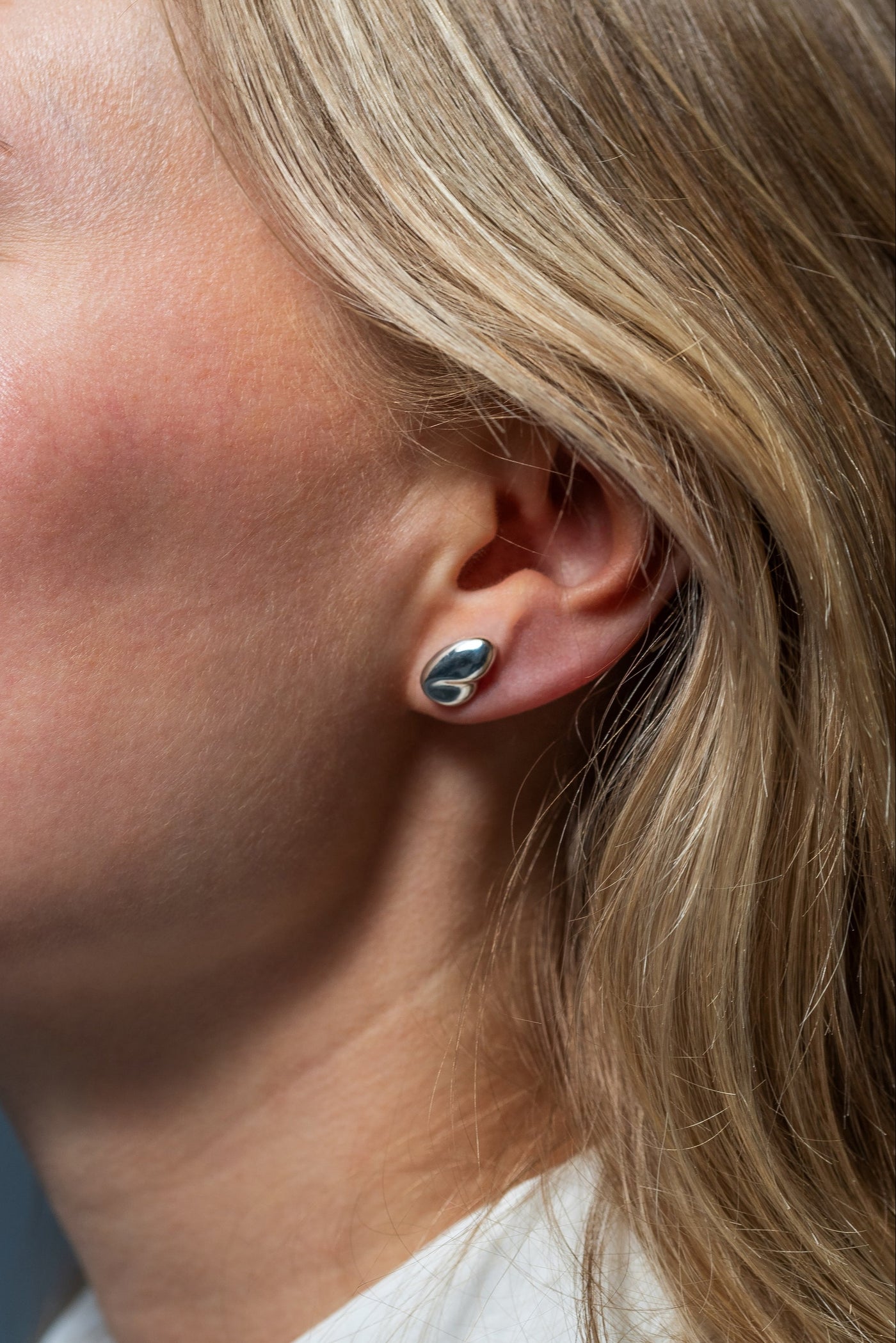 Feuille Single Stud Earring, Silver