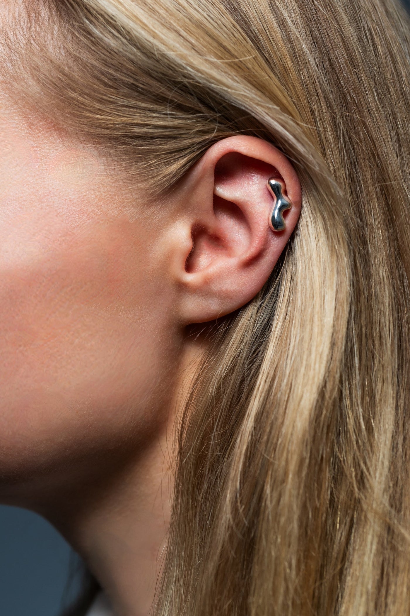 Lunel Single Stud Earring, Silver