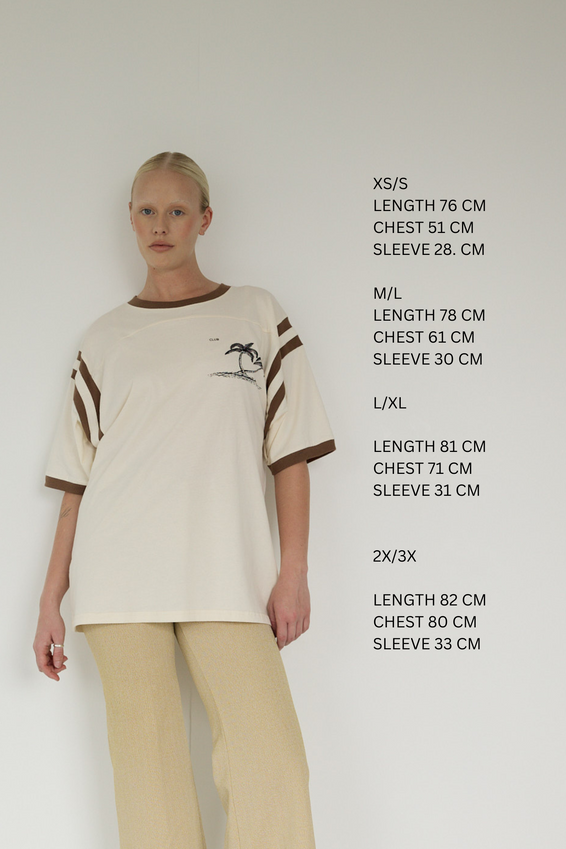 The Tourist Tee, Cream/Brown
