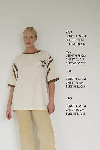 The Tourist Tee, Cream/Brown