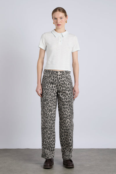 Drew Cargo Jeans, Leopard Charcoal