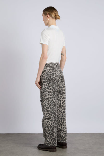 Drew Cargo Jeans, Leopard Charcoal