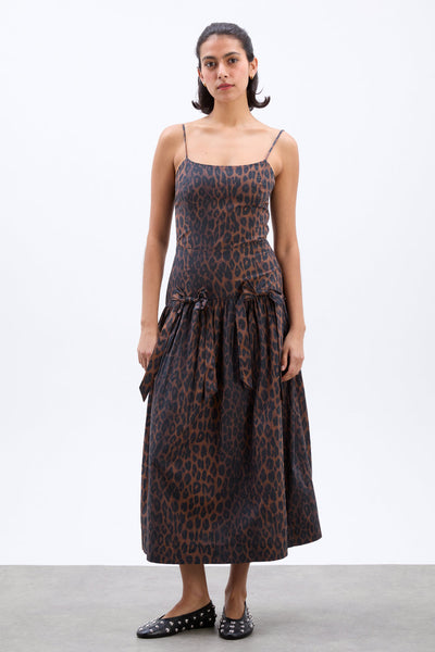 Persephone Midi Dress, Dark Leopard