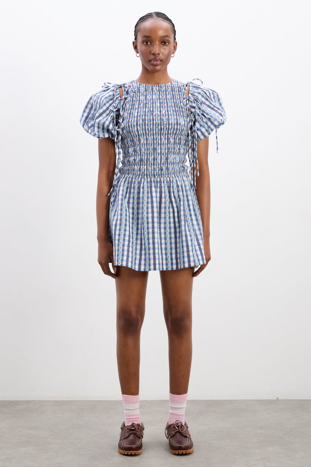 Becca Bubble Mini Dress, Blue Margot