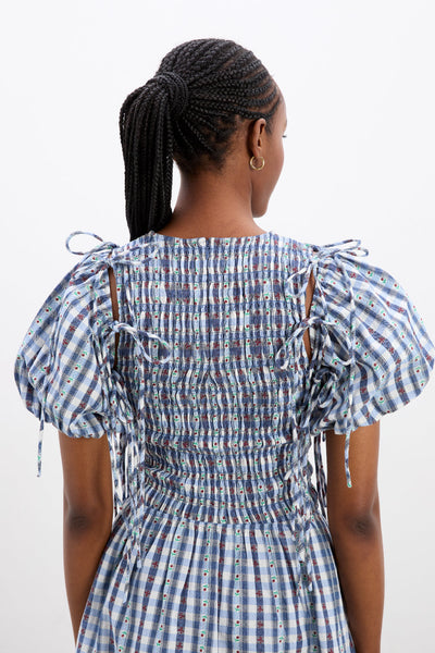 Becca Bubble Mini Dress, Blue Margot