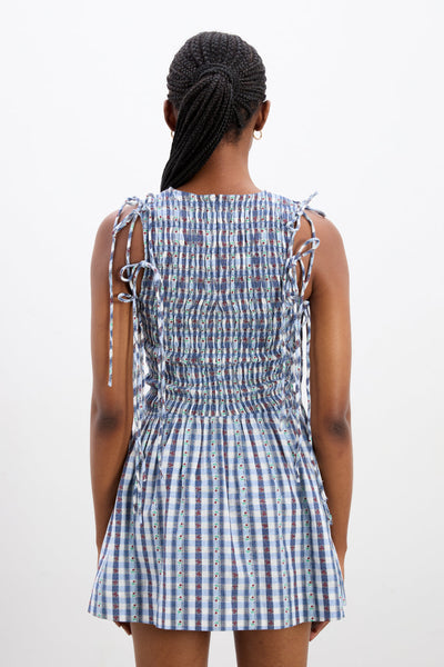 Becca Bubble Mini Dress, Blue Margot