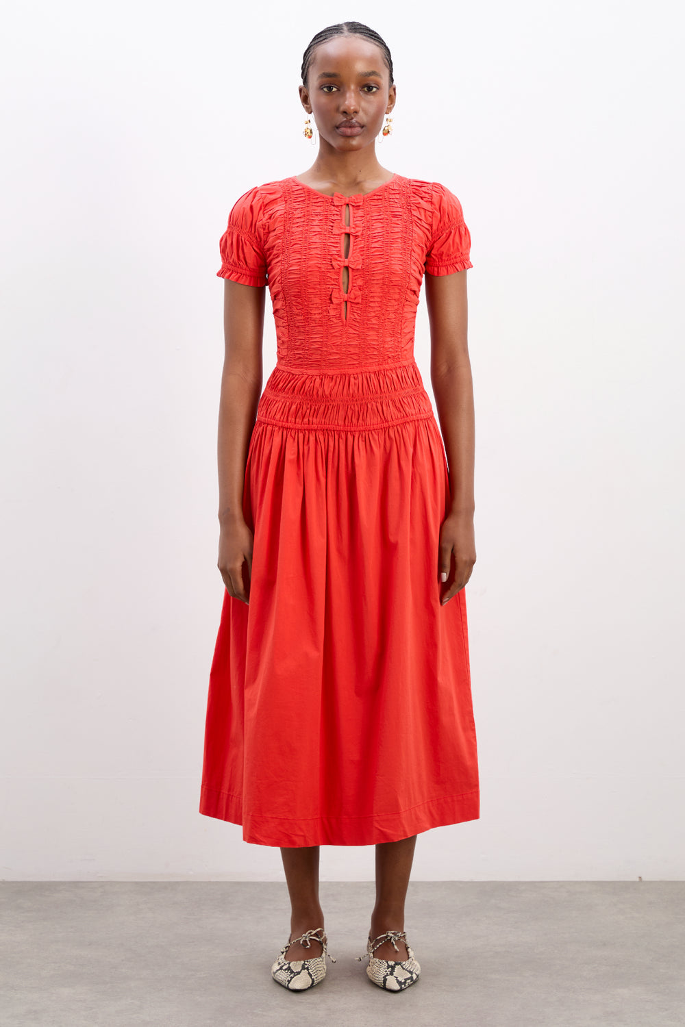 Saffy Midi Dress, Red Alert