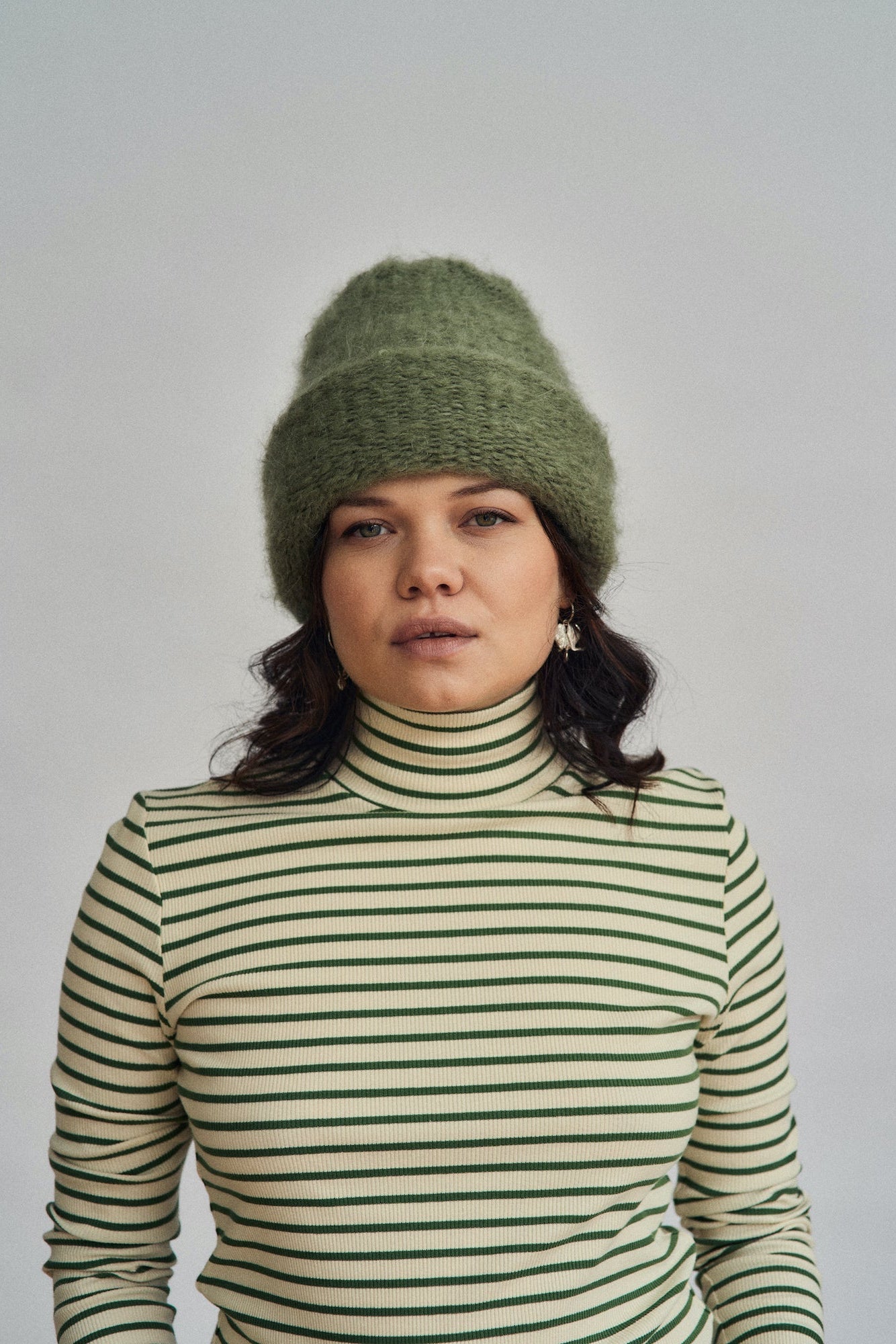Cloud Mohair Beanie, Sage Green