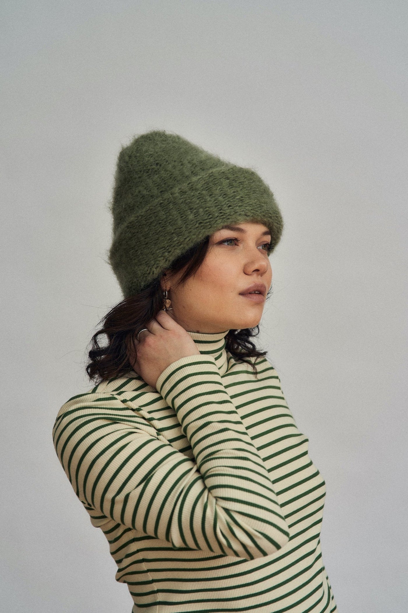 Cloud Mohair Beanie, Sage Green