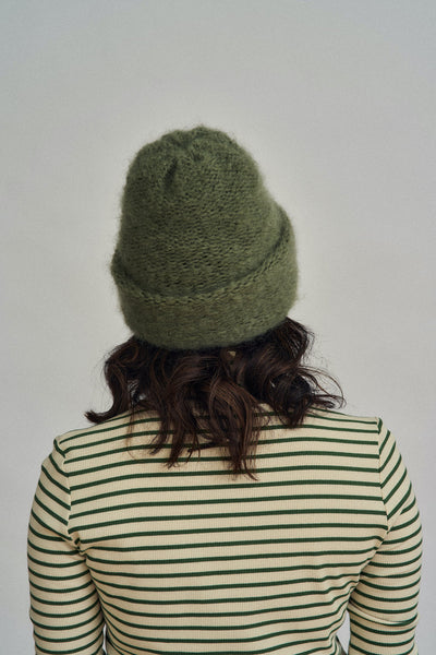 Cloud Mohair Beanie, Sage Green