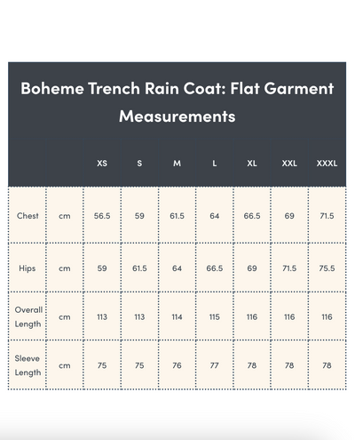 Boheme Trench Rain Coat, Obsidian