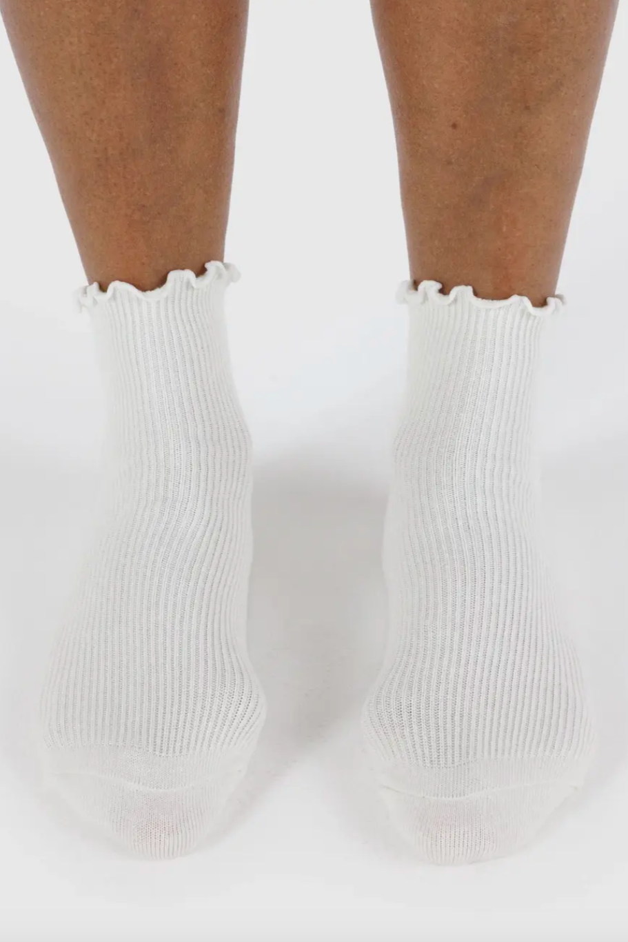 Lettuce Edge Sock, Set of 2 White