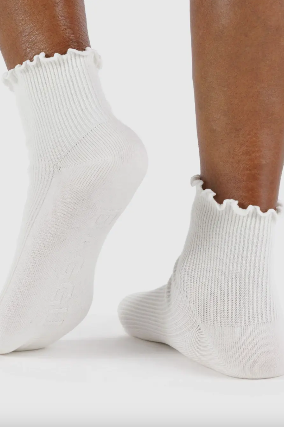 Lettuce Edge Sock, Set of 2 White