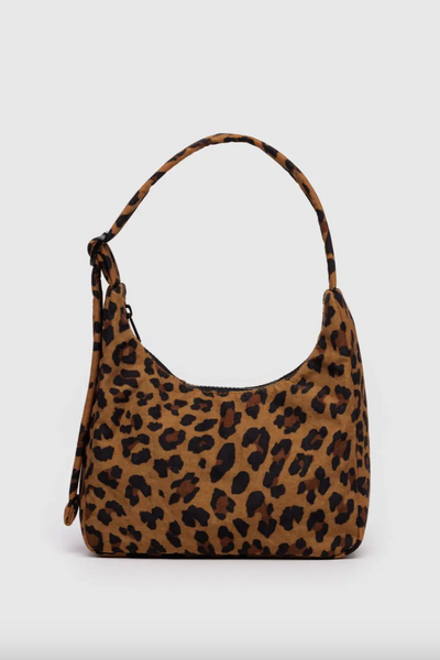 Mini Nylon Shoulder Bag, Leopard