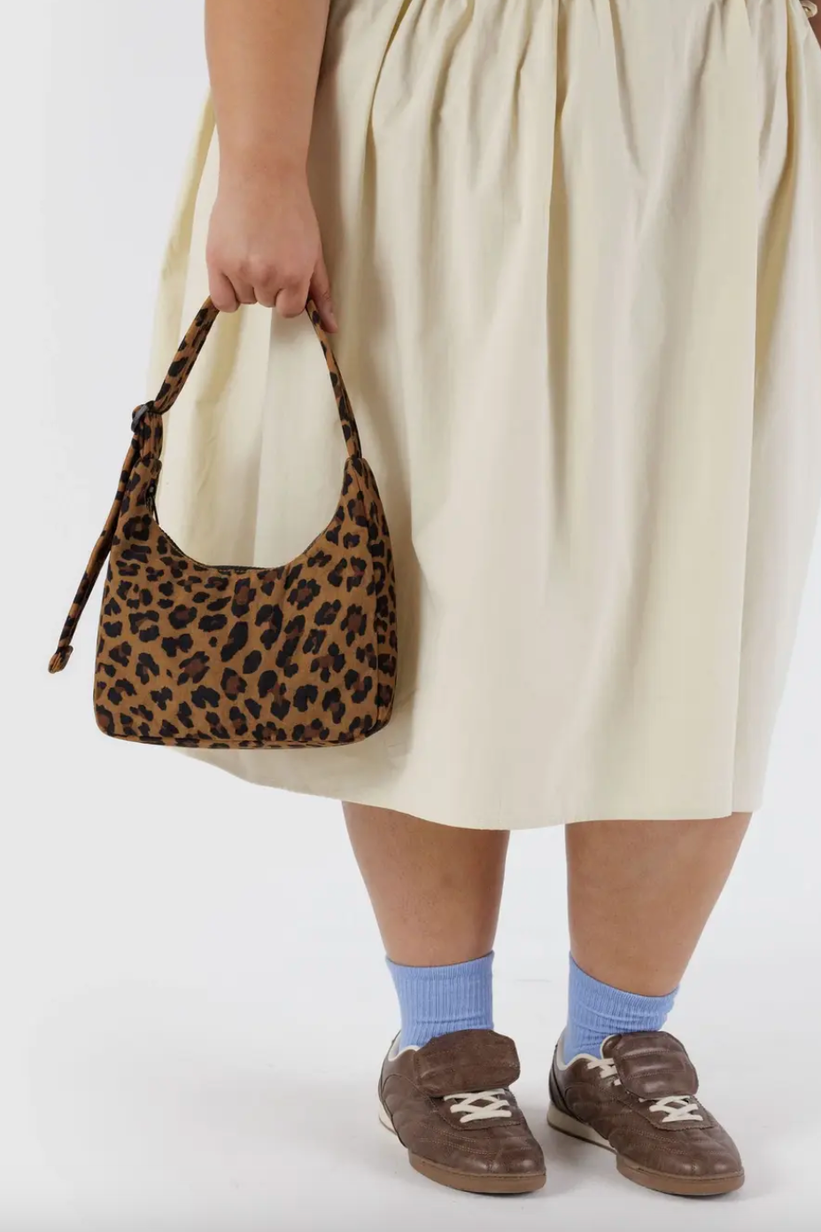 Mini Nylon Shoulder Bag, Leopard