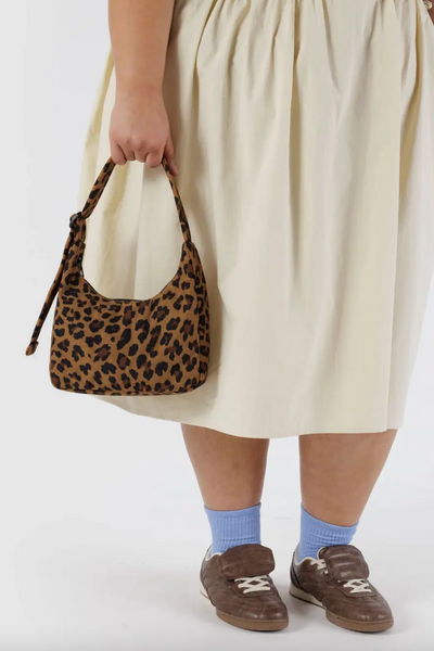 Mini Nylon Shoulder Bag, Leopard