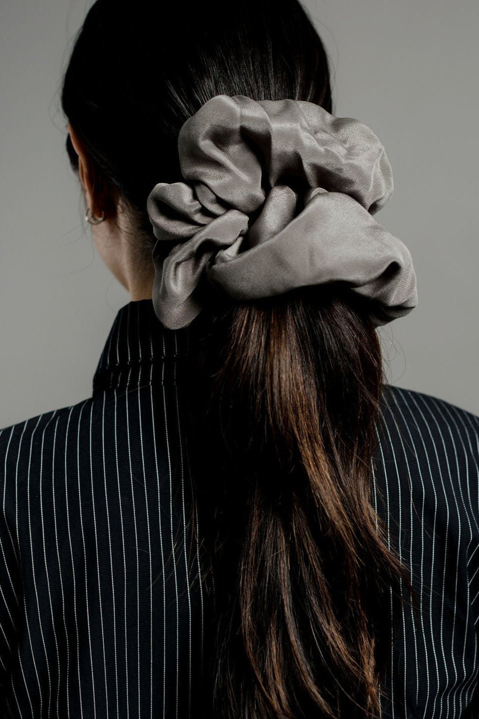 Oversized Silk Scrunchie, Oyster