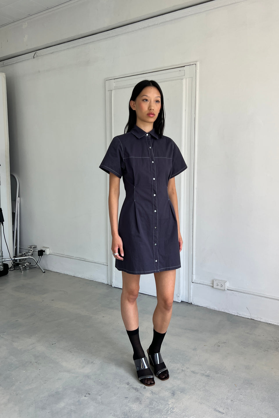 Sloane Dress, Navy Twill