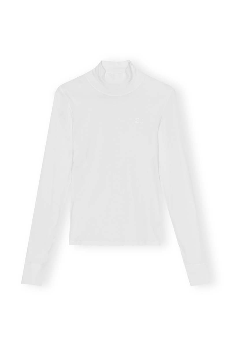 Soft Cotton Rib Long Sleeve T- Shirt, Bright White