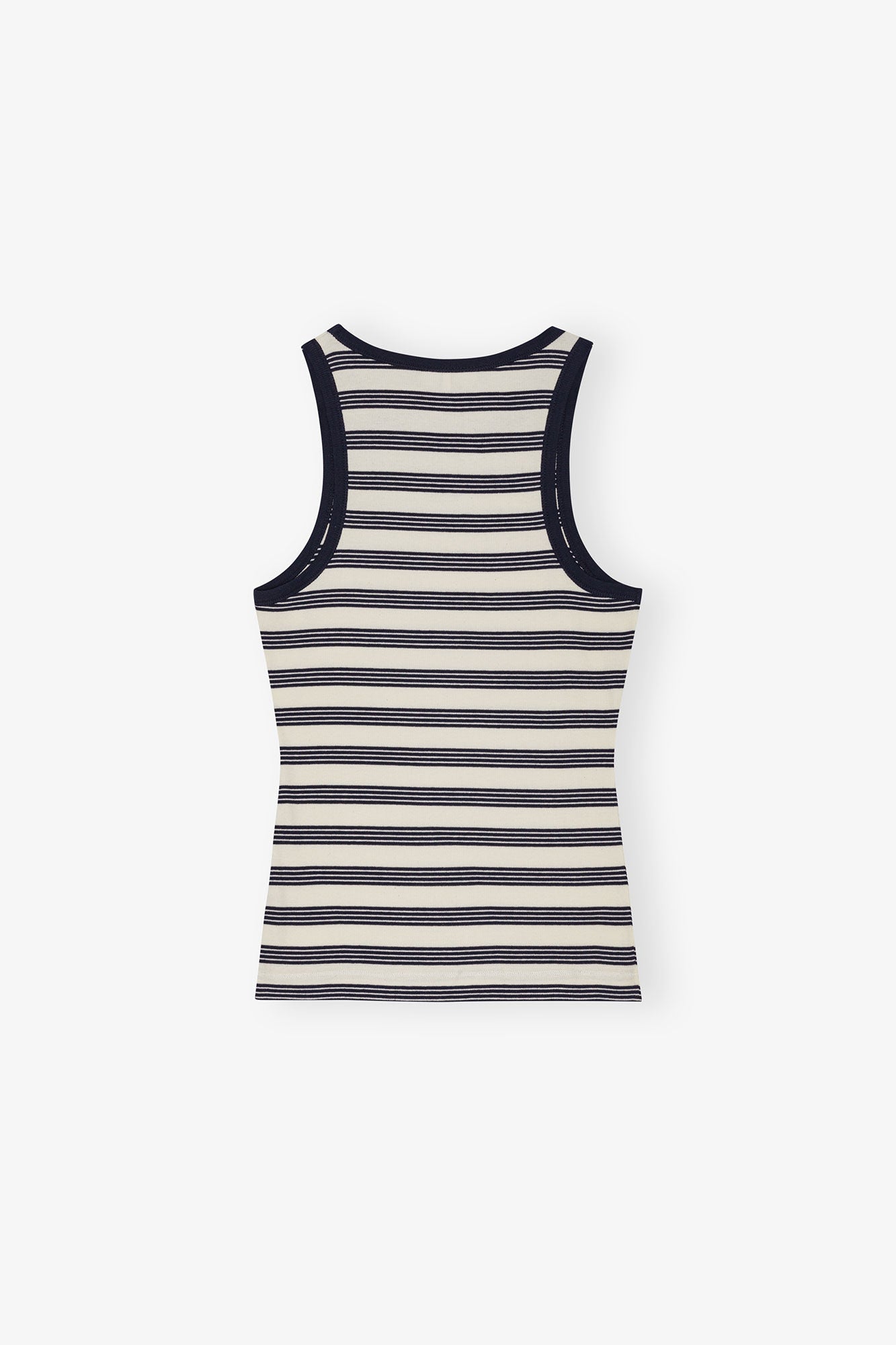 Striped Soft Cotton Rib Tank Top, Sky Captain