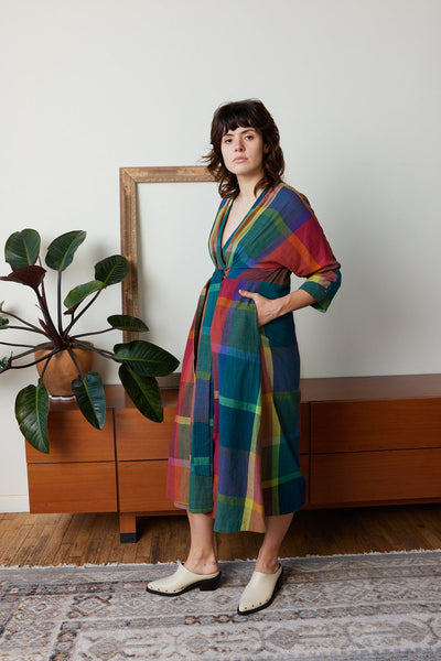 Tara Wrap Dress, Madras Chex