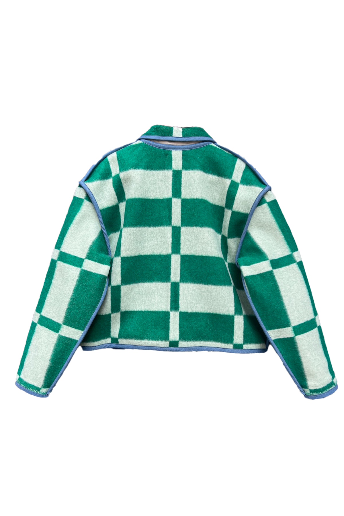 Green Check Crop Coat