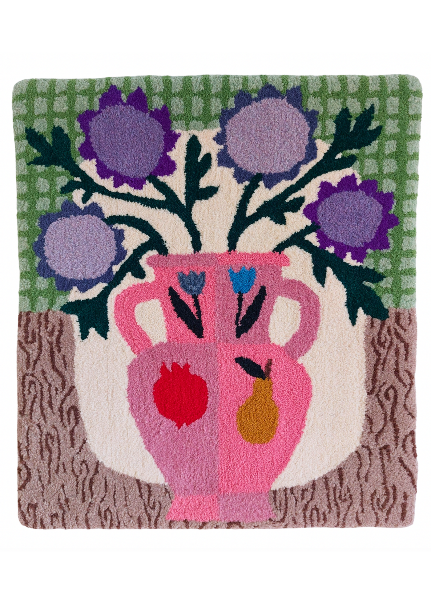 Flowers in Pink Pear and Pomegranate Vase Rug