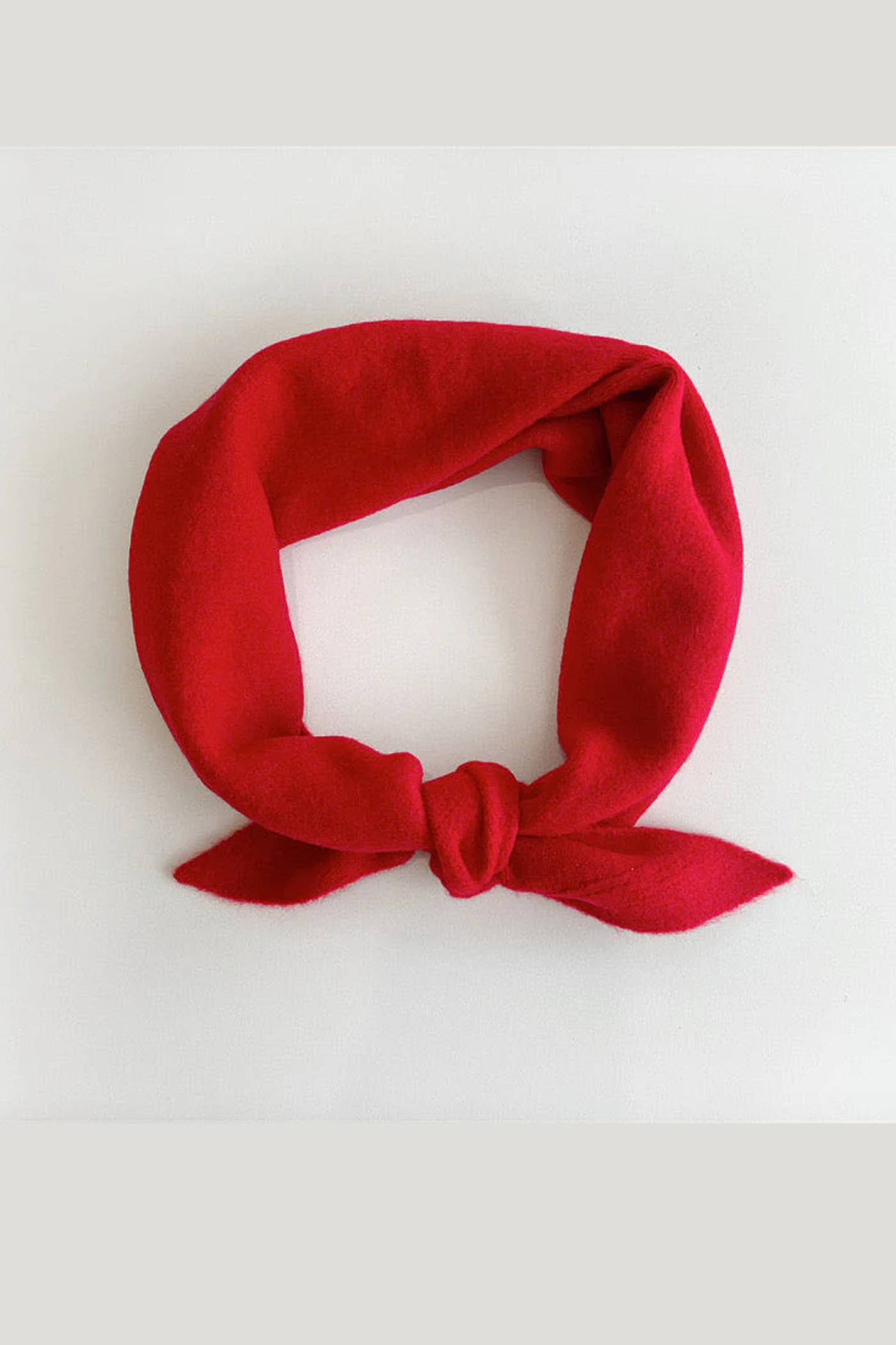 Fuzzy Wool Cravat Scarf, Red