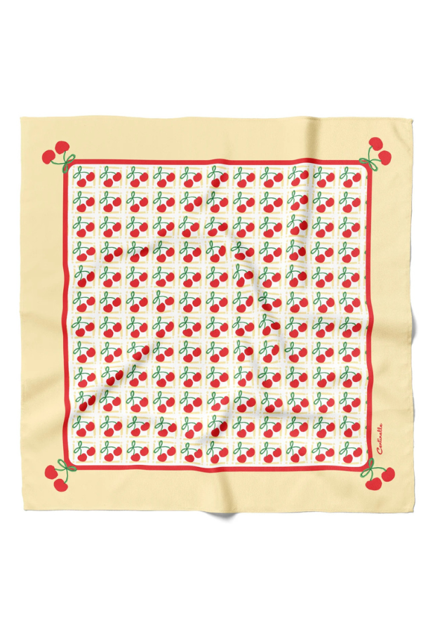 Cotton Silk Bandana, Cherries