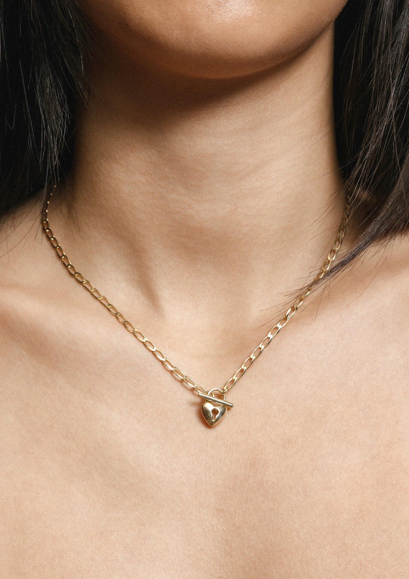 Heart Toggle Necklace, Gold