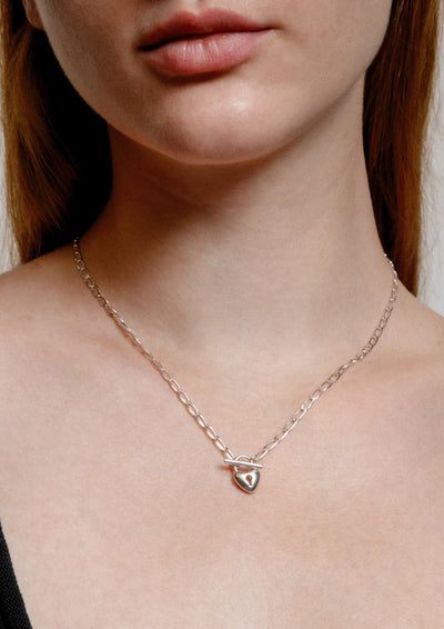 Heart Toggle Necklace, Silver